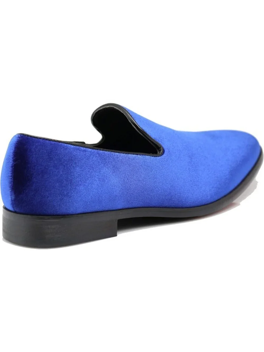 Men's Plain Royal Blue Vintage Velvet Loafers Slip On Classic Tuxedo Dress Shoes